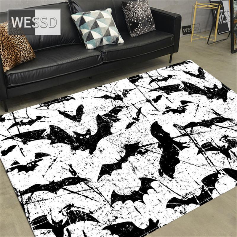 Ковер с черепом и ужасом в готическом стиле, ковер со скелетом, декор на Хэллоуин, напольный коврик для комнаты подростка, противоскользящий прикроватный коврик для спальни, коврик для двери