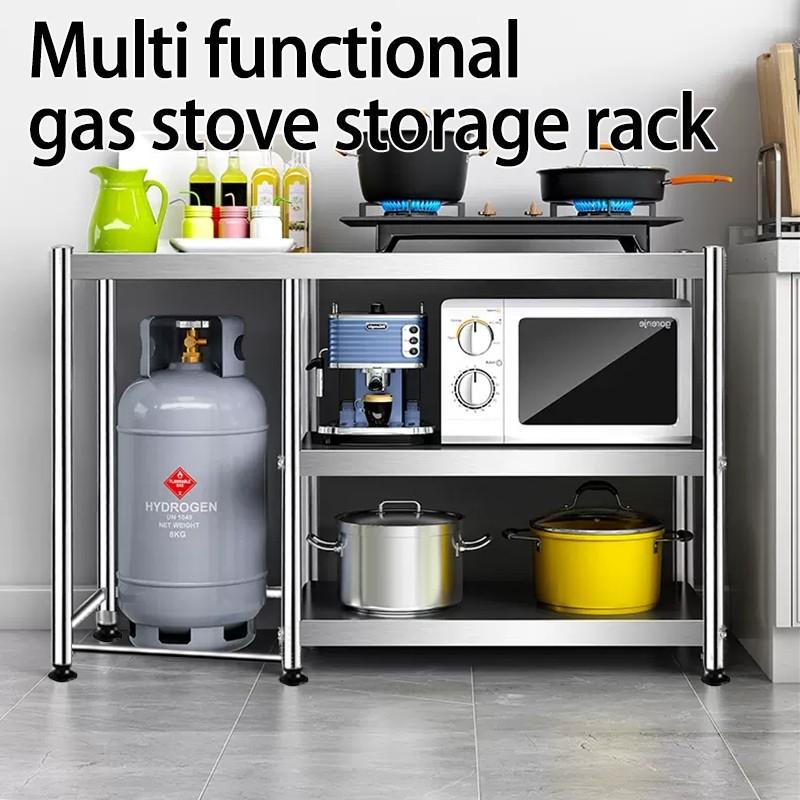 Утолщенная газовая стойка из нержавеющей стали для кухонного стола, многофункциональная газовая плита, стойка для хранения