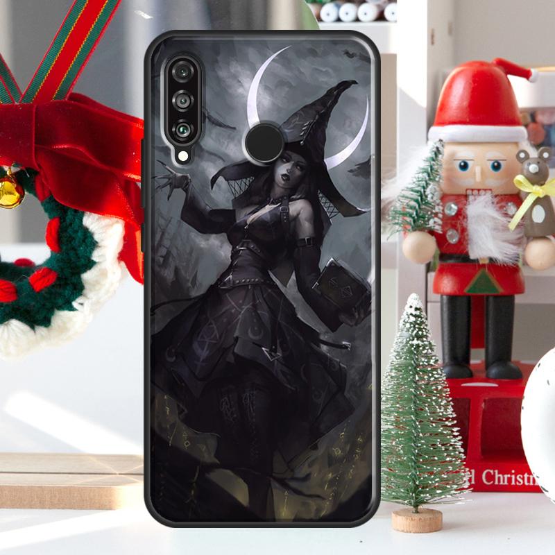 Чехол для Huawei Nova 5T 9 10 SE 7i 8i 11i 12i Y73 Y72 Y61 Y91 Y60 Y70 Y90 P20 P40 P30 Lite 'Лунная Ведьма Ужас'