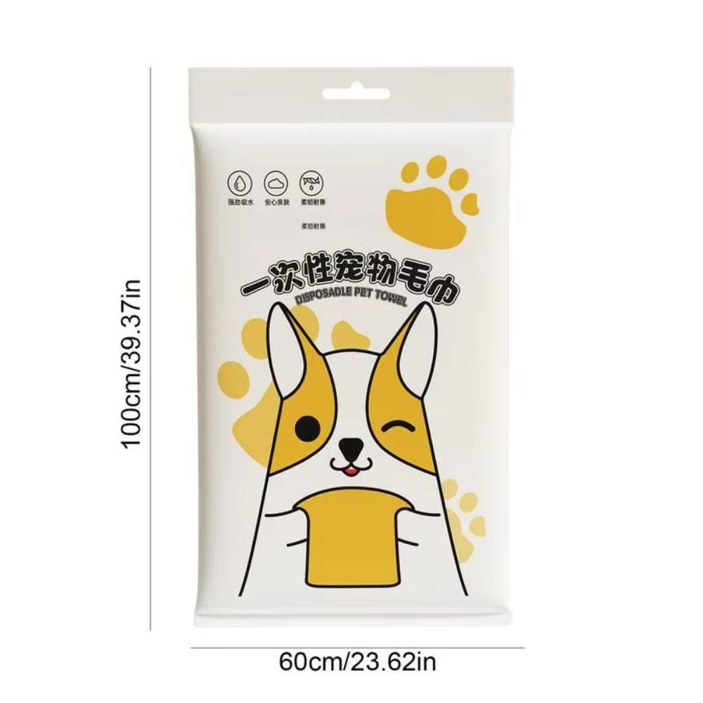 10Pcs/Bag Thickened Pet Absorbent Towel Non-woven Fabric Pet Bath Towel  Grooming