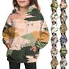 Girls' Hooded Tie- Sweatshirt - Pullover Print Top