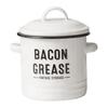 Винтажный эмалированный контейнер для беконного жира с крышкой, деревенский контейнер для жира с 2 ручками, кухонная банка для хранения масла для хранения сала, специй, супа