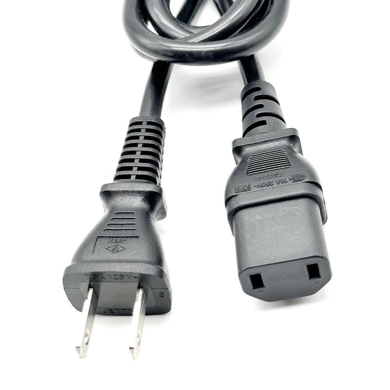 Japanese Standard C17 Angled Power Cord with Flip-Over Two-Pin AC Plug