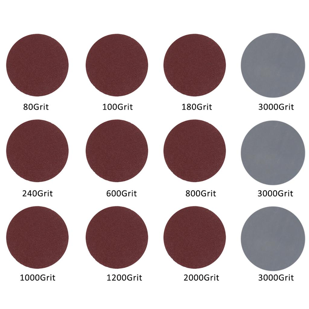 100pcs Sanding Discs 3 Inch Sandpaper 80-3000 Grit Sander Disc Pads Sanding Paper Sander Disk Abrasive Tools Polishing Pad Set