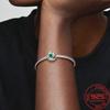 Новый S925 Серебряный Шарм Май Зеленый Камень Рождения Вечность Круг Шарм Подходит Мода 3 мм Браслет DIY Девушка Ожерелье Подвеска Подарок