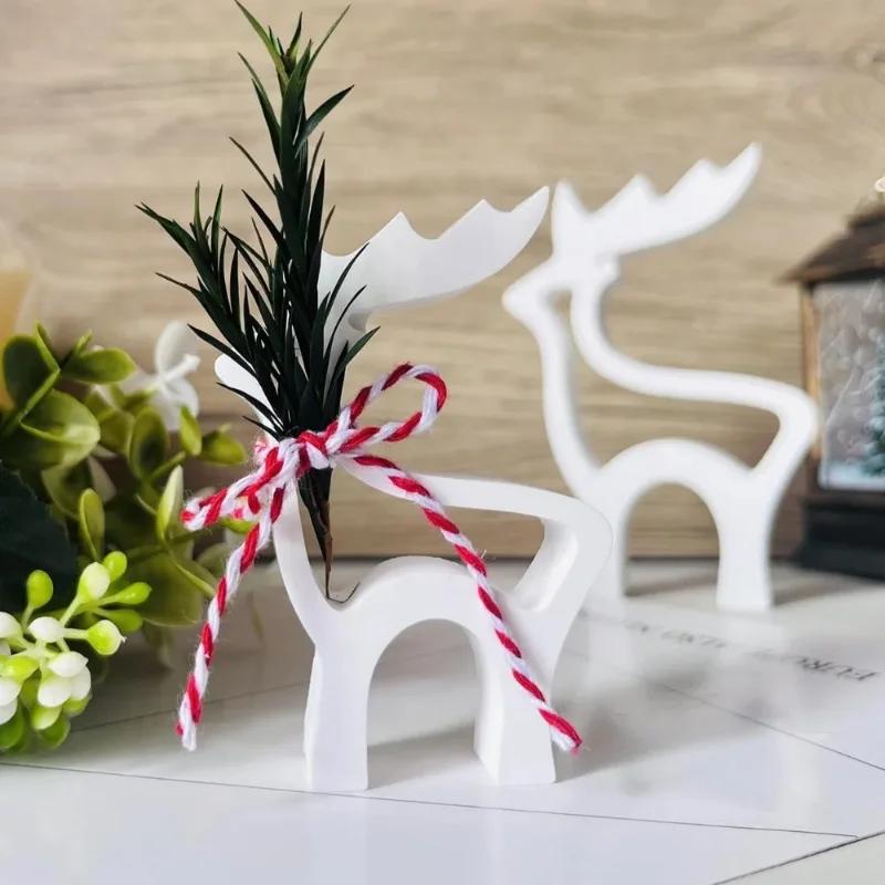 Top Quality Christmas Elk Silicone Candle Mold DIY Xmas Deer Ornaments Making Soap Plaster Resin Casting Molds Home Decor Craft
