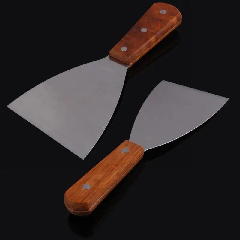 Лопатка для блинов из нержавеющей стали, совок с деревянной ручкой, столовые приборы, кухонные принадлежности, инструменты для выпечки, кондитерские изделия, кухонные принадлежности