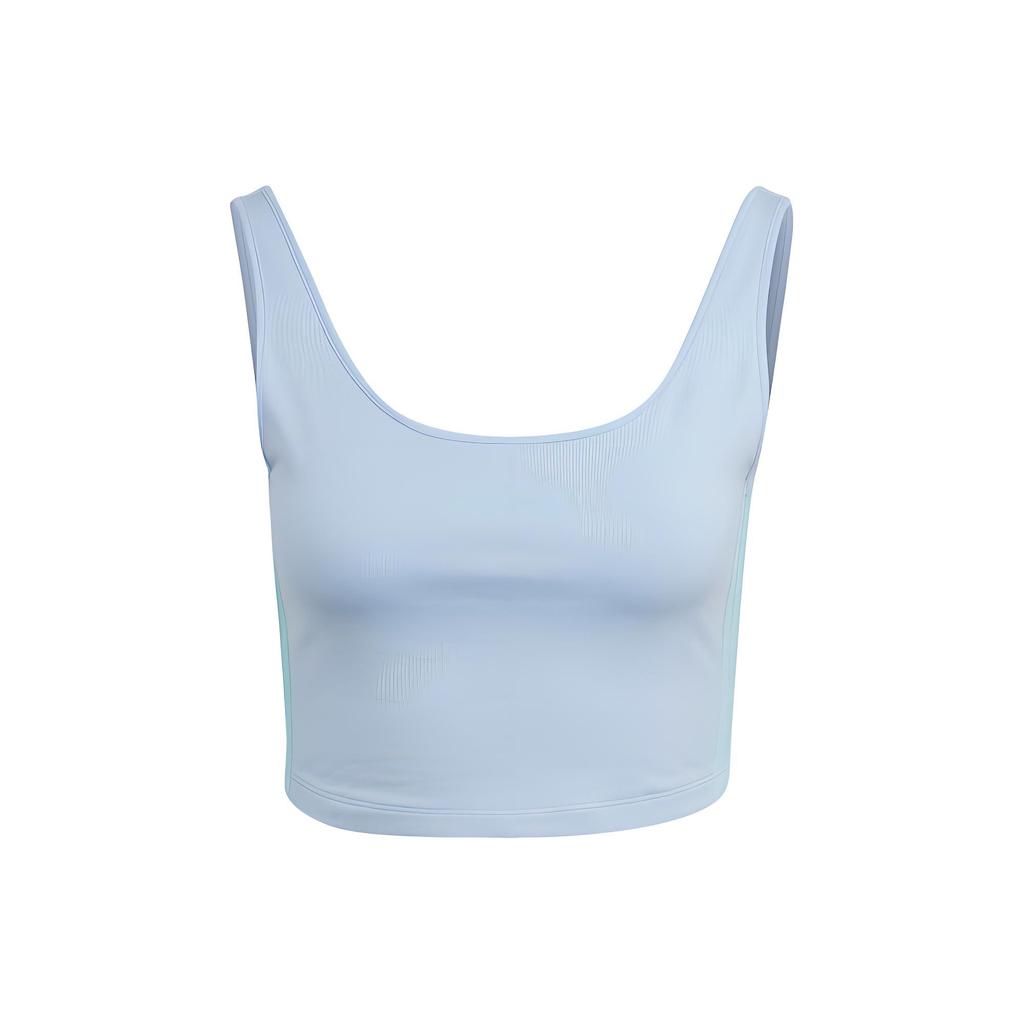 Adidas Originals Trefoil Crop Tank Top With Logo Lettering And Contrast Stripes Women Tops Light-Pink Blue IT8159