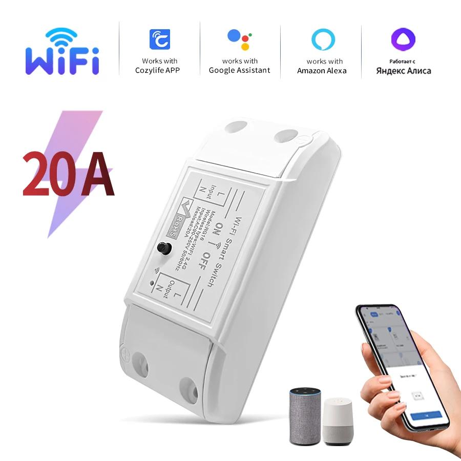Cozylife WiFi Smart Switch Беспроводной переключатель управления Реле Автоматический выключатель Дистанционное голосовое управление Умный дом Работа с Alexa Google Home
