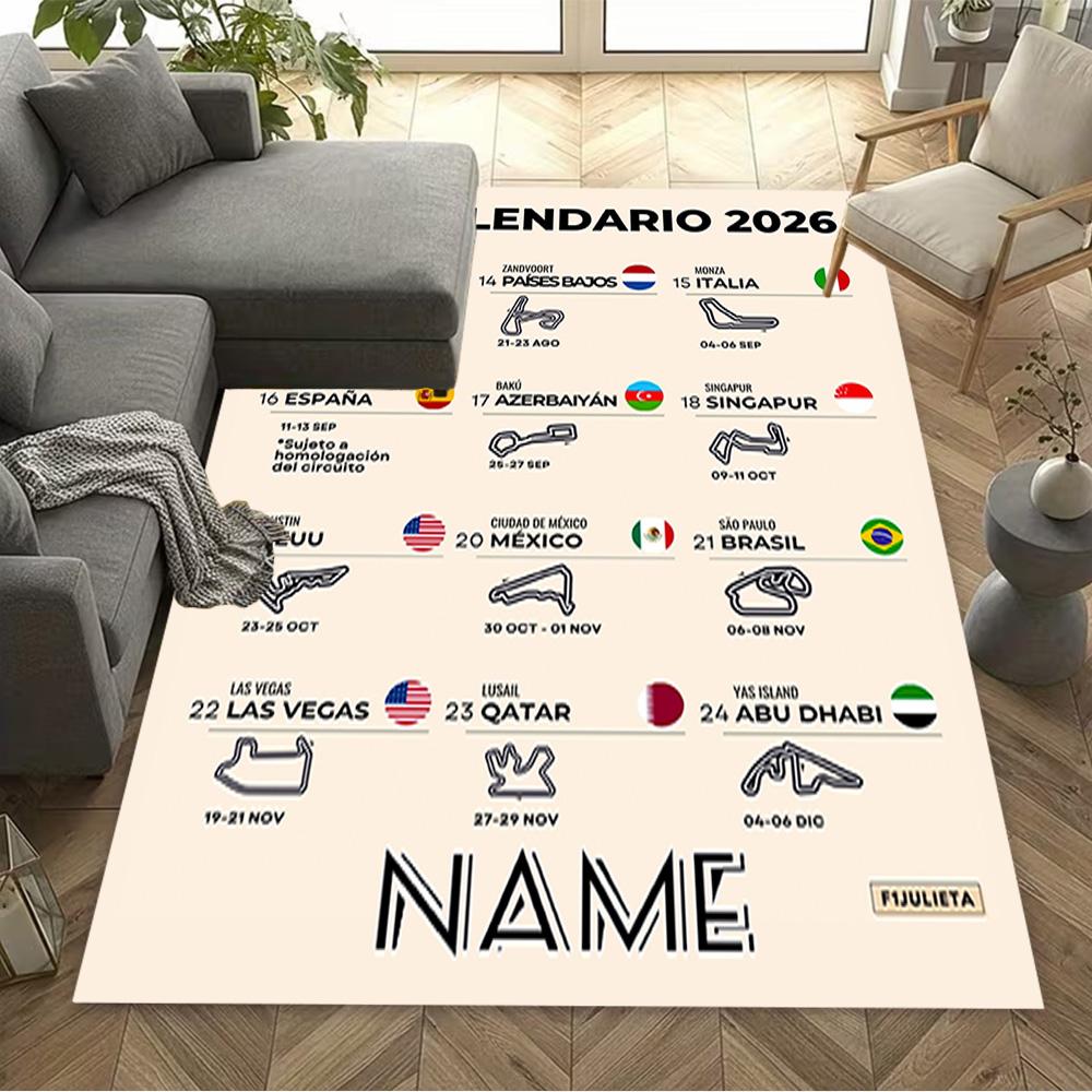 Formula Calendar Personalized Text Area Rug Perfect for Dormitory Entryway Hallway Decorate room Antislip Carpet Decorate Offices
