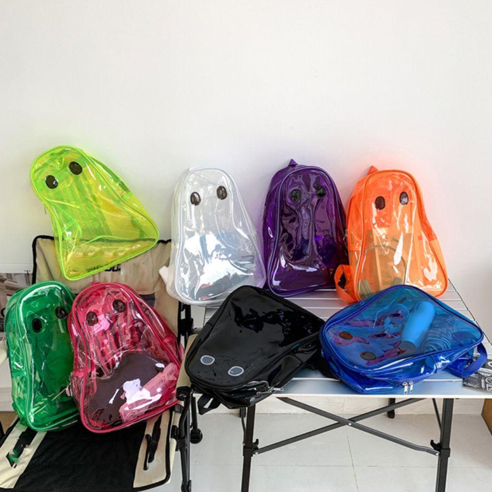 Candy Color Halloween Ghost Clear Backpack Dots Teenagers Ghost Shoulder Bag Students