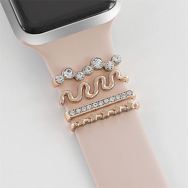 Decoration For Apple watch band series 8 7 6 5 4 se 9 Accessories Diamond Jewelry Charms for Samsung/Huawei watch fit 3 strap