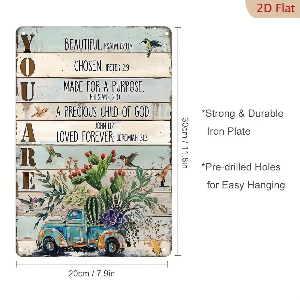 x Inch Vintage You Are Always Loved Bible Blessing Iron Sign Floral Design Home Garden Patio Porch