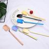 4Pcs Gold Colorful Dinnerware Spoon Set 304 Stainless Steel Cutlery Set Coffee Tea Spoon Tableware Home Kitchen Silverware Set