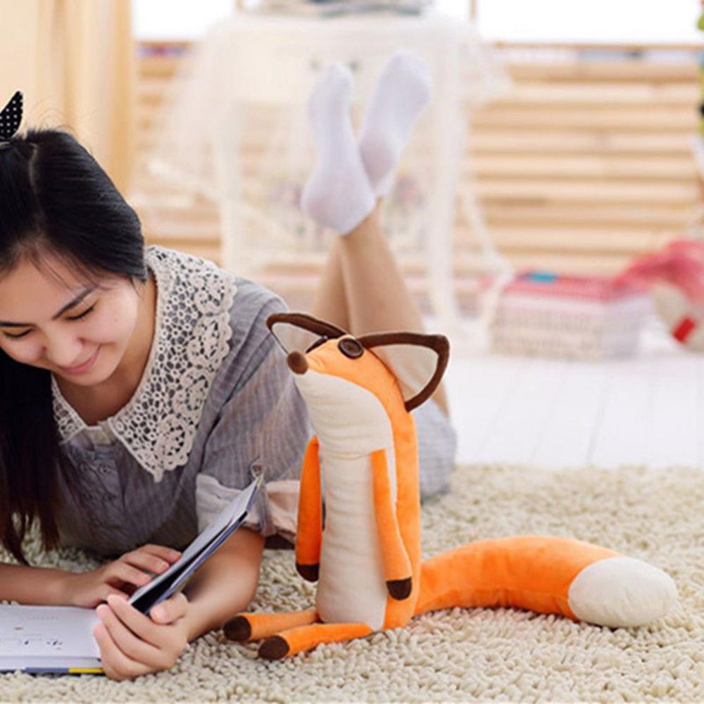 60CM Cute Prince Little Fox Plush Toy Orange Long Fox Cute Girl Heart Kawaii Accompany Dolls To Send Children Birthday Gifts