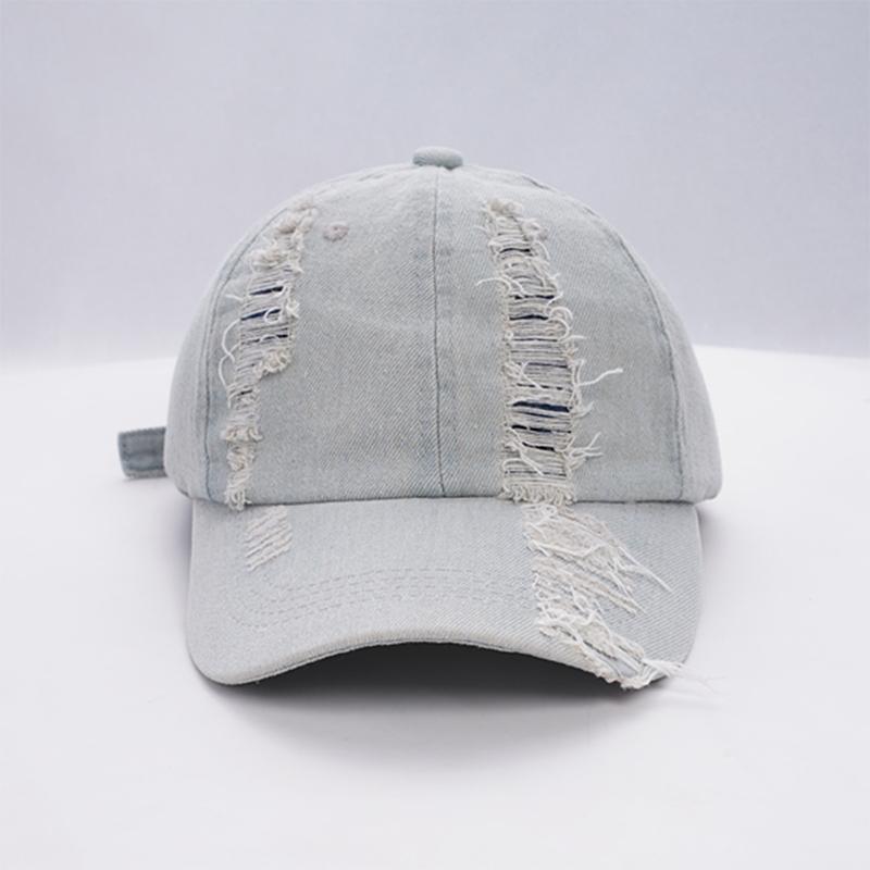 Ретро ковбойская бейсболка с промытыми отверстиями для мужчин и женщин, однотонная модная спортивная солнцезащитная кепка для отдыха, регулируемая шляпа в стиле хип-хоп