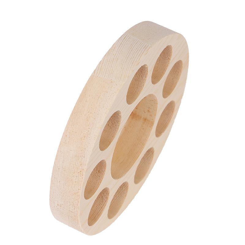 Круглая деревянная стойка для эфирных масел, держатель, органайзер, полка, 10 слотов