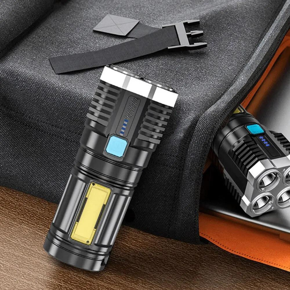 4 Led Mini Rechargeable COB Side Light Portable Hand Lantern High brightnessTorch Long Range Powerful Camping Lighting Flashligh