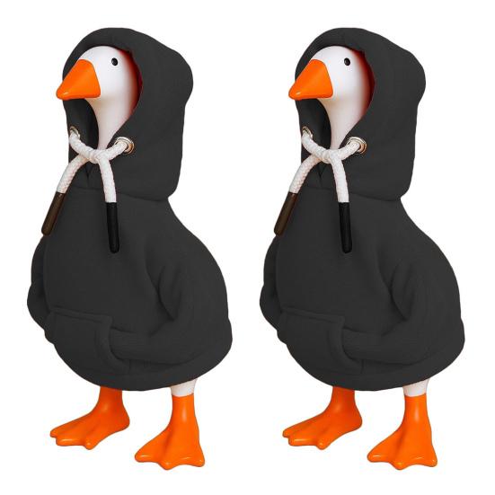 2 шт. Мини-худи для гуся 7 дюймов, наряд для настольного гуся, настольная статуэтка гуся, костюм для магнитной фигурки гуся, держатель для ключей, настольный декор