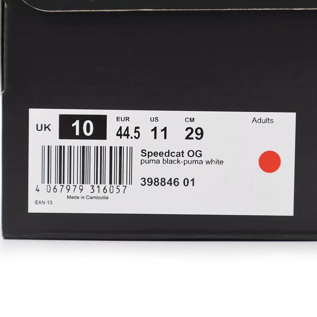 398846-01 Puma Speedcat OG Puma Black Puma White (Men's)
