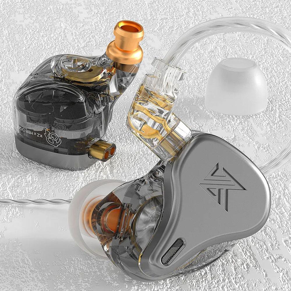 KZ DQ6S Металлические проводные Hi-Fi-наушники-вкладыши с басами и мониторной музыкой, шумоподавляющие наушники-вкладыши, динамическая спортивная гарнитура со съемным кабелем.