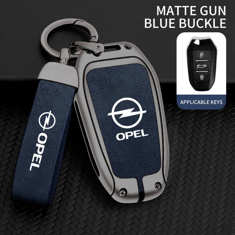 Кожаный Чехол-Оболочка Защитный Брелок из Цинкового Сплава для Умного Ключа Автомобиля Для Opel Mokka Corsa Astra Phev Grandland Hybrid 2025 Аксессуар