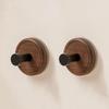 Solid Wood Wall Mount Hook No Drilling Wood Hook Space Saving Suction Cup Hook  Bathroom Storage