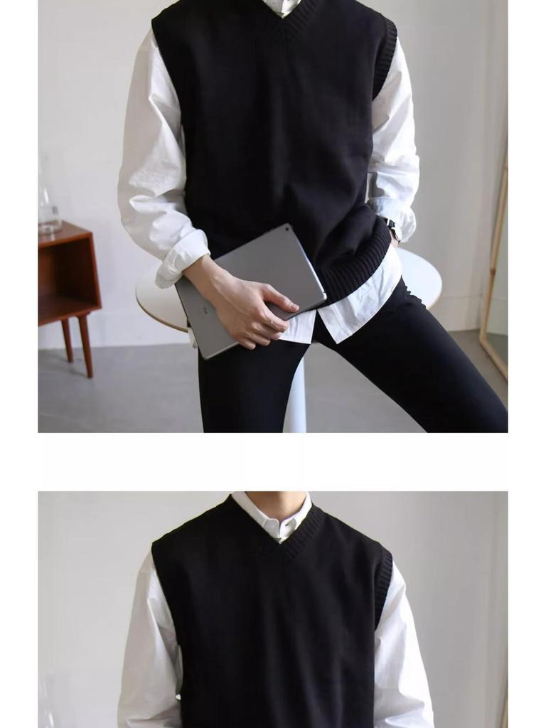 2023 Men's Trendy V-Neck Sleeveless Knit Sweater Vest
