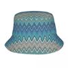 Foldable Camouflage Home Zig Zag Bucket Hats for Unisex Women Print Zigzag Modern Summer Travel Beach Zigzag Modern Fisherman Cap