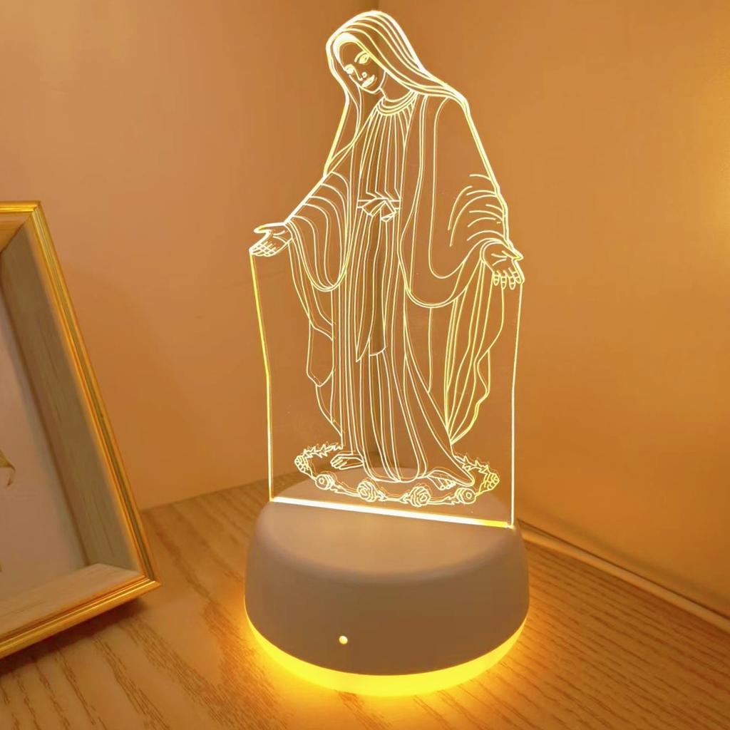 3D даосский светодиодный ночник, питание от USB, прикроватный светильник для украшения спальни и рабочего стола, подарочный светильник на Рамадан или праздники