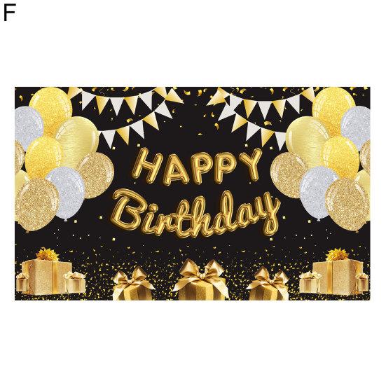 Баннер на день рождения, прозрачная печать, блестящий полиэстер, фон для вечеринки в честь Дня Рождения, тканевый домашний декор для фестиваля