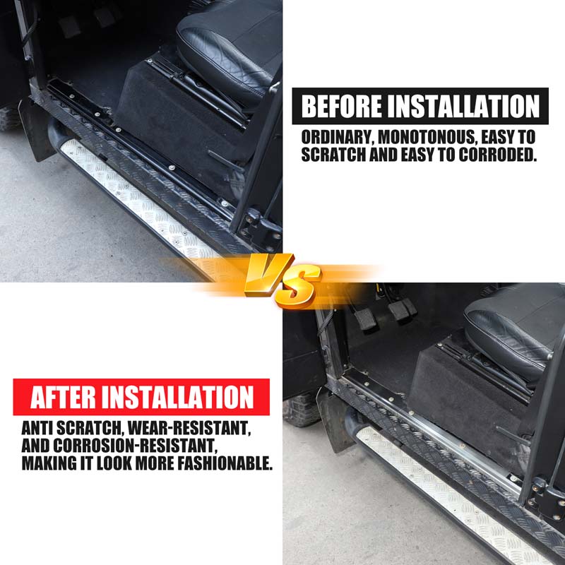 For Land Rover Defender 2004-2018 Stainless Steel Car Inner Sill Bar Pressing Guard Plate Auto Welcome Pedal Auto Parts