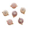 One Copper Microinset Zircon Rotatable Sunflower Findings for Necklace Bracelet DIY Jewelry Making Accessories