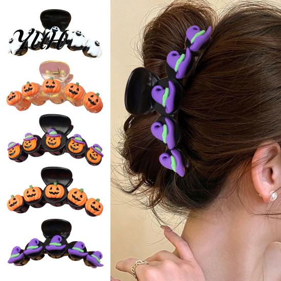 Wizard Hat Hair Clips Halloween Claw Clip for Women Girls, Cute Witch Hat/Pumpkin/Ghost Plastic Clips, Non-Slip Decorative Headwear Party Daily