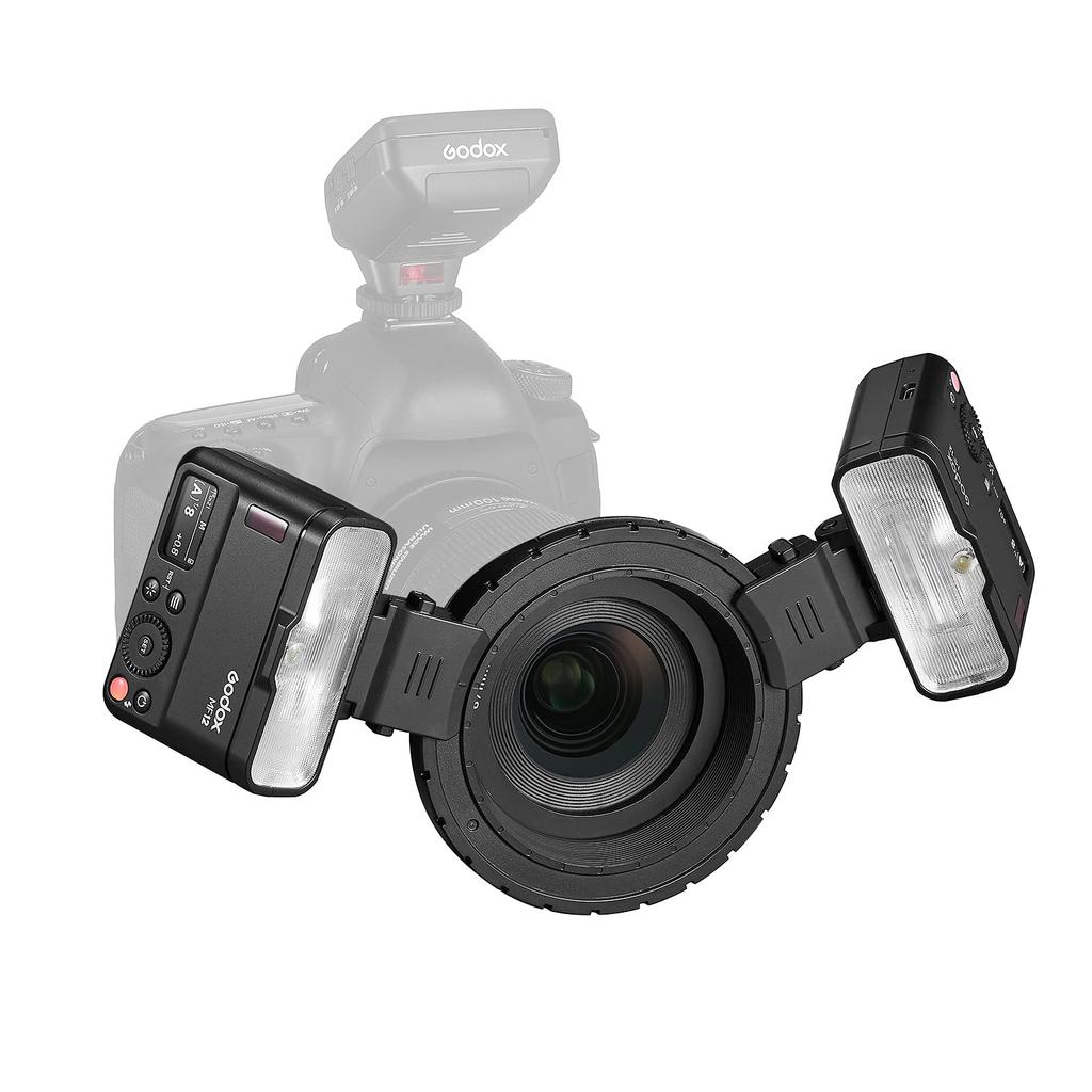 Godox Godox Макро Вспышка TTL Вспышка Беспроводная Литиевая Идеально для Макрофотографии и Многого Другого [Авторизованный Дилер] MF12-K2 Вспышка Speedlight для Съемки Вне Камеры, 12 Вт,