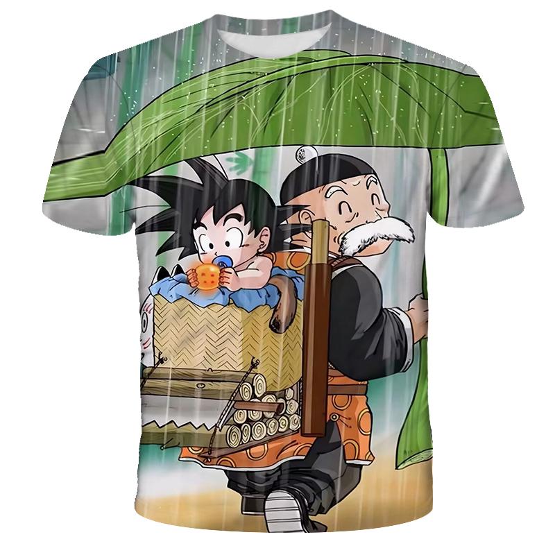 2026 Летняя Ретро Футболка Dragon Ball для Фитнеса Мужская Оверсайз 3D Печать Короткий Рукав Семейная Унисекс Детская Спортивная Футболка