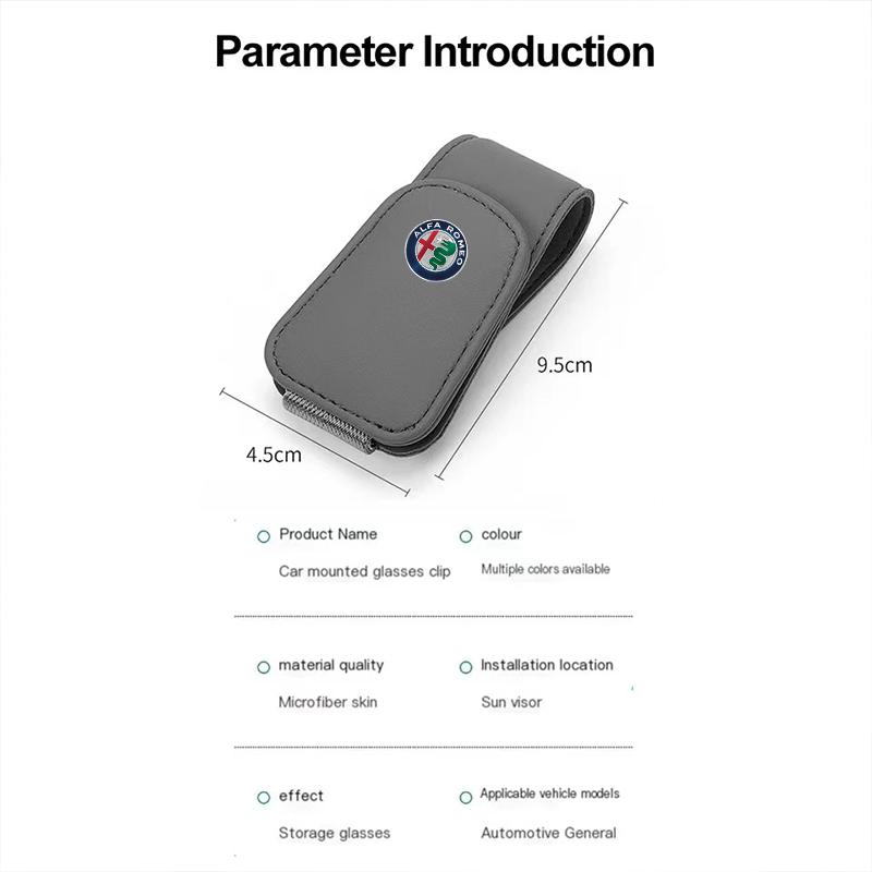 Fashion Car Sun Visor Glasses Holder Sunglasses Card Clip Interior For Alfa Romeo Giulia Stelvio Giulietta 156 159 Mito Tonale