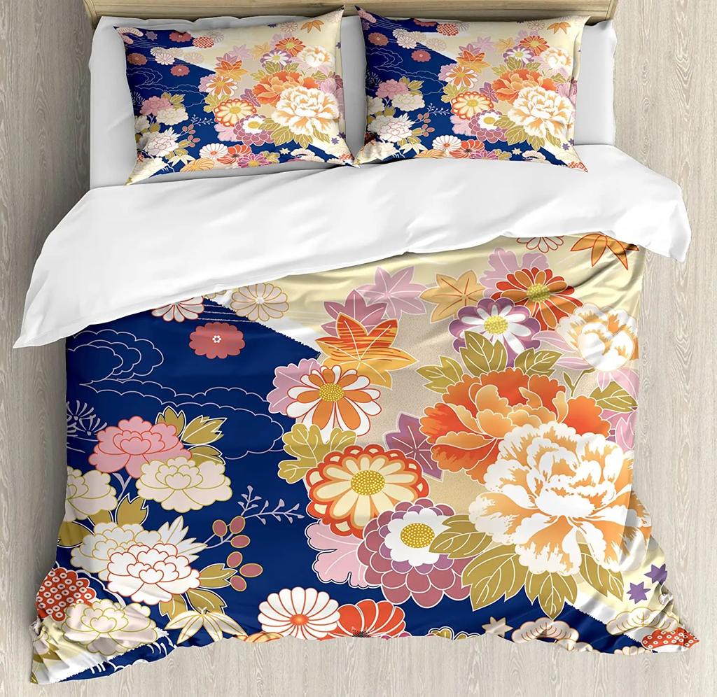 Японский постельный комплект для спальни кровать дом ветвь цветущей сакуры цветы шер пододеяльник одеяло наволочка