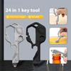 Portable Mini Key Tool 24 In 1 Keychain Wrench, Stainless Steel Pendant Twiggle Screw Bottle Cutting Rope