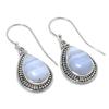 Серьги из натурального голубого кружевного агата, стерлингового серебра 925 пробы, 1,25 дюйма, l3J14