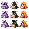 Party Favors for Kids Halloween Triangle Candy Box, Pumpkin Ghost Witch Themed Treat Gift Box with Creative Holiday Packaging Snacks Ribbon, Trick or