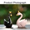 Swan Ornament Lovely Micro Landscape Figurine Doll DIY Cake Decoration Simulation Crown Swan Figure Resin Animal Model Christmas Wedding Gift