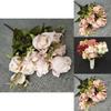 11 Head Polish Rose Buds Silk Flowers For Diy Wedding Decor Home Styling
