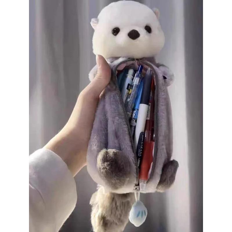 Мягкий пенал для карандашей Sea Otter, переносной держатель для ручек и маркеров, школьные принадлежности, мультяшный мягкий пенал, сумка для ручек, косметичка