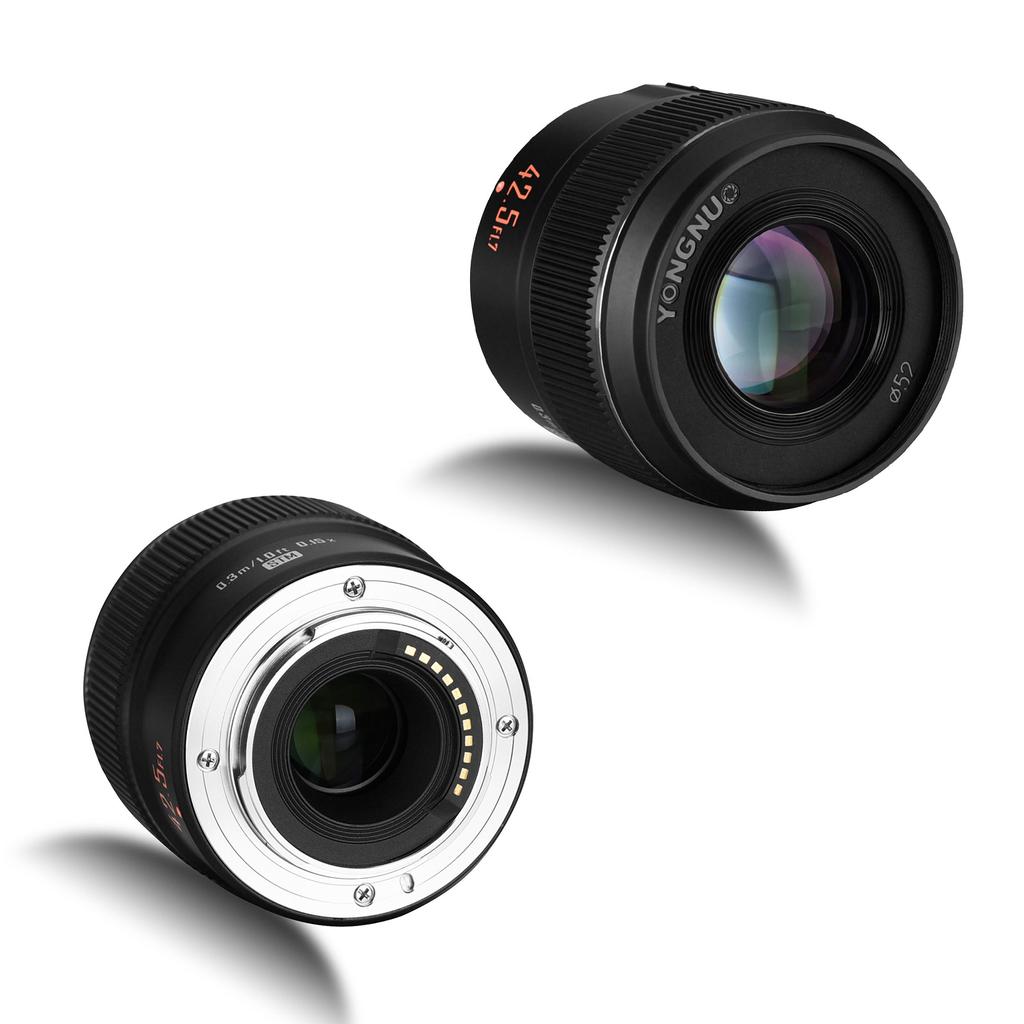 YONGNUO YN42.5mm F1.7M II M4/3 42.5mm Fixed Focus Camera Lens F1.7 Large Aperture Multi-coated 8