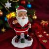 Lighted Santa Claus Figurines Resin Santa Sculpture with Gift Bag On Back Solar Powered Light Up Christmas Statue for Indoor Outdoor Holiday Decor
