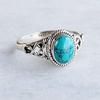 Антикварное винтажное кольцо с бирюзой и натуральным драгоценным камнем для невесты, обручальное кольцо, подарок