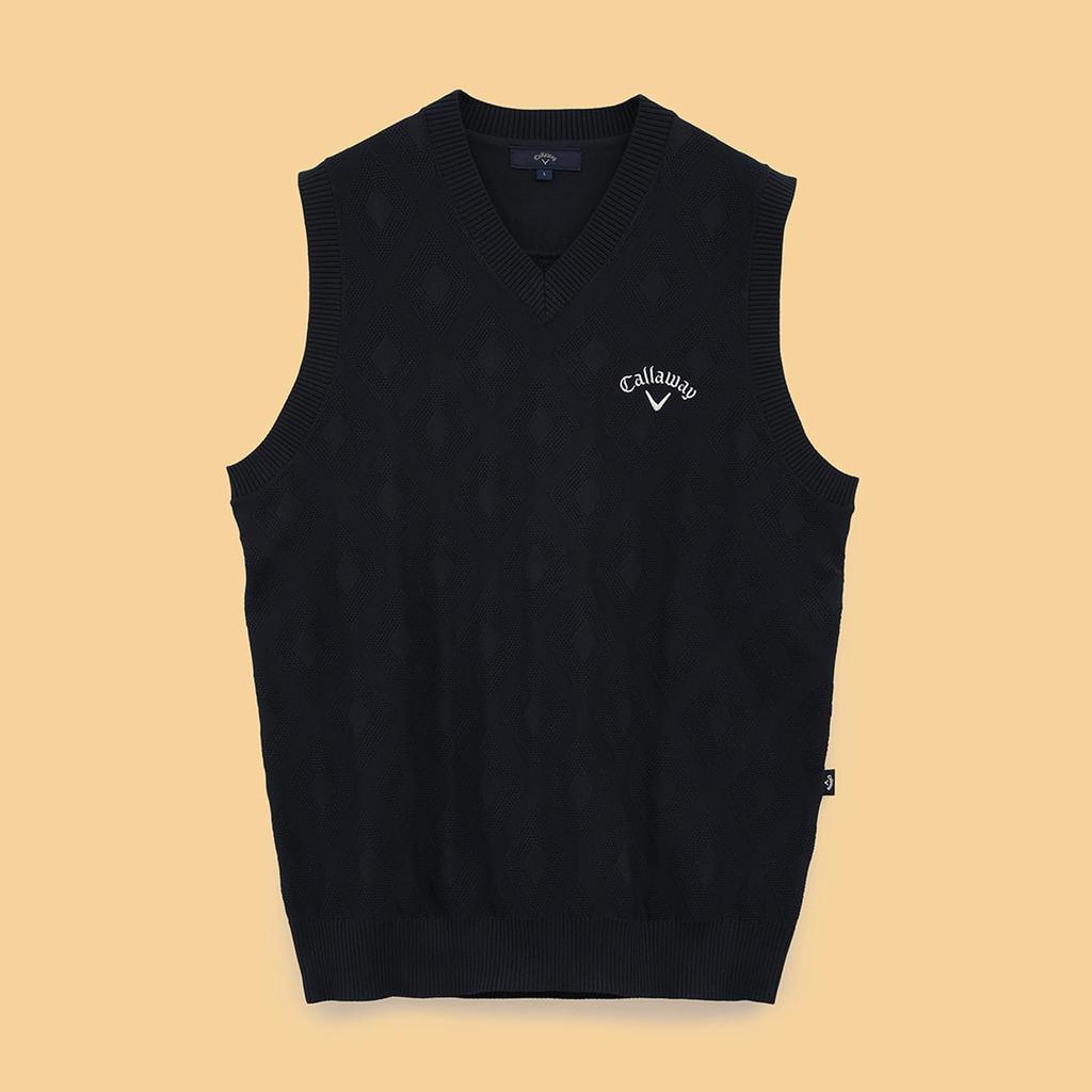Вязаный жилет Golf C24219100 [Callaway] Мужской V-образный вырез (алмазный жаккард) / / 1120_Военно-морской флот