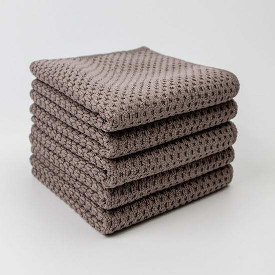 5Pcs Microfiber Dishcloths Absorbent Rag Kitchen for Washing Dishes Cleaning Cloth Textured Reusable Wiping Glassware