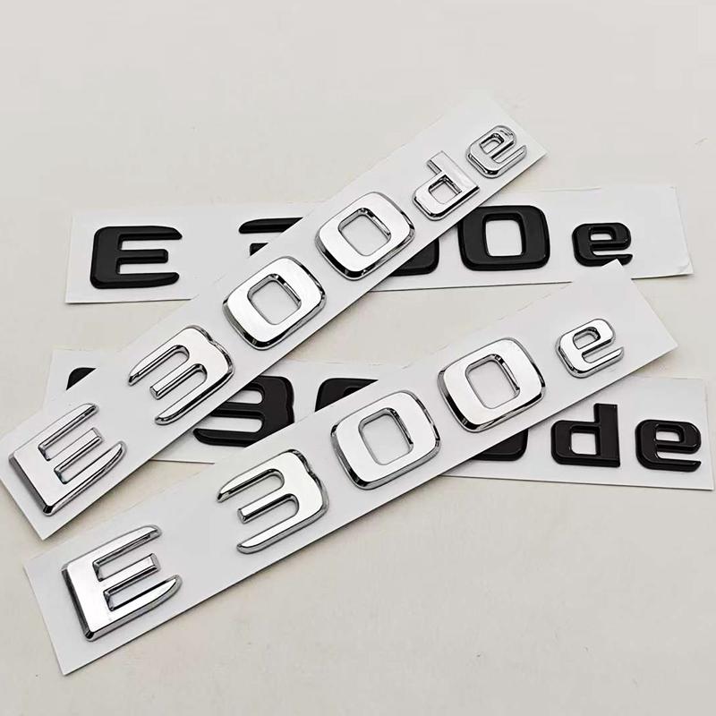 New 3D ABS Chrome Black Car Styling Logo E300e E300de Badge Rear Trunk Emblem Sticker Decals For Mercedes Benz E300e E300de W214